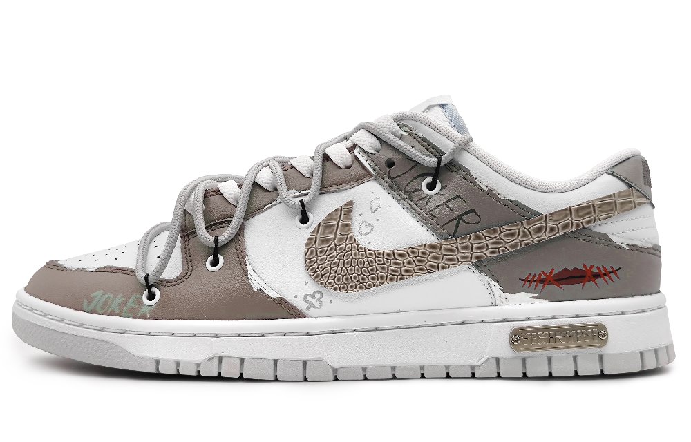 Nike Dunk Slip-Resistant Cushioning Wear-Resistant Low-Top Skateboard Shoes Men's Gray Brown