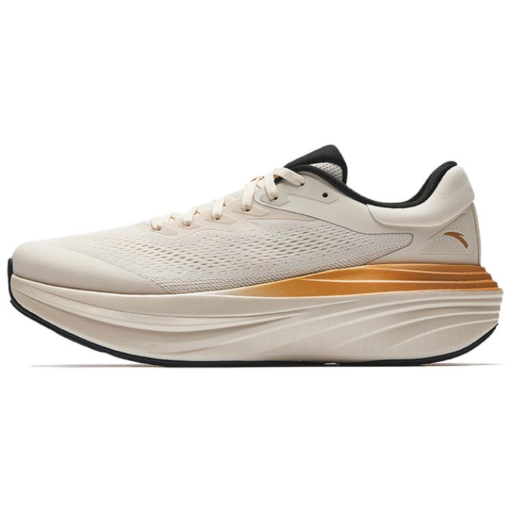 Anta Travel Steps 2 Anti Slip Wear Resistant Low Top Long Distance Running Sprint Running Shoes Men's Fish Belly White
