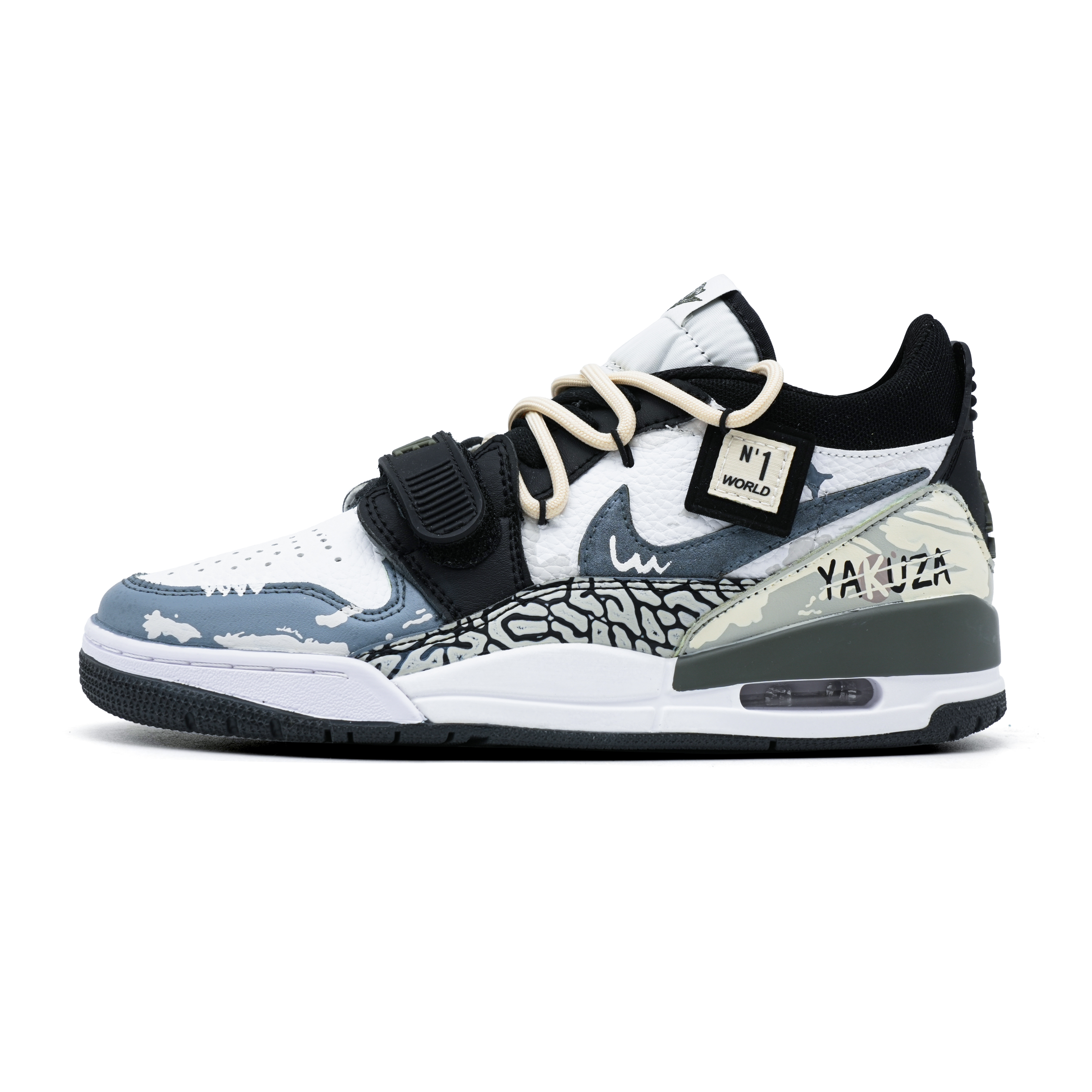 Jordan Legacy 312 Fading Radiance Cushioning, Wear Resistant Low top Vintage Basketball Shoes Unisex Black White Gray
