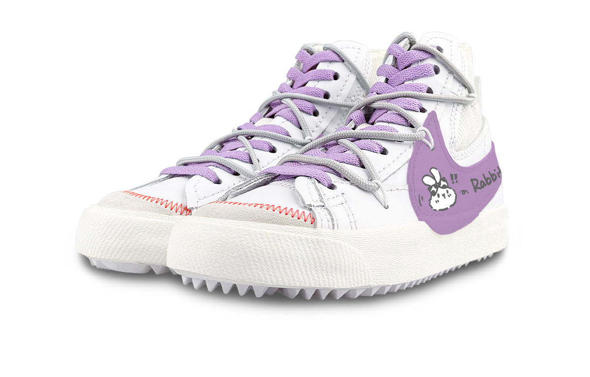 Nike Blazer Mid top Skateboard Shoes Unisex White Purple купить в интернет-магазине Yoocart с быстрой доставкой по России.