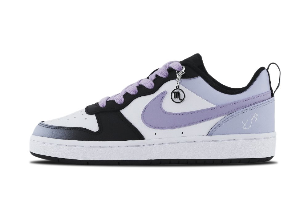 Nike Court Borough 2 Wisdom Fruit Scorpio Non-slip Lightweight Low-Top Skateboard Shoes GS Black Purple
