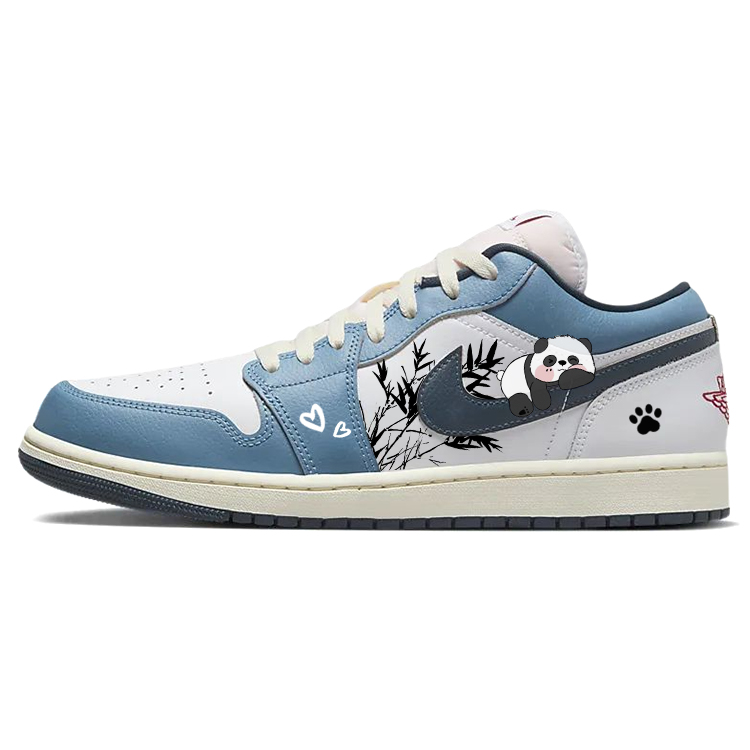 Jordan Air Jordan 1 Wear-Resistant Slip-Resistant Low-Top Vintage Basketball Shoes Men's Marine Blue
