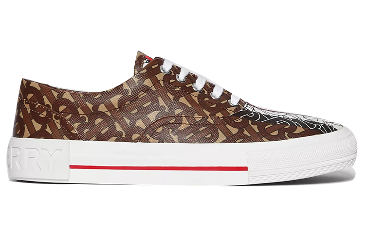 Burberry Logo Monogram Stripe Print E Canvas Shoes 'Brown' Women's купить в интернет-магазине Yoocart с быстрой доставкой по России.