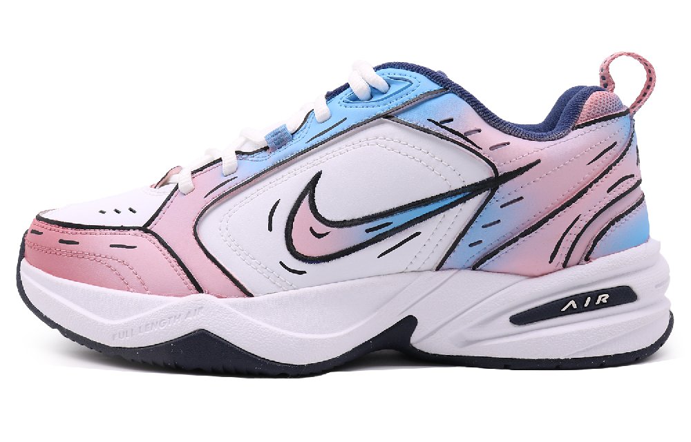 Nike Air Monarch 4 Abrasion Resistant Coverage Low Top Chunky Sneakers Unisex Blue
