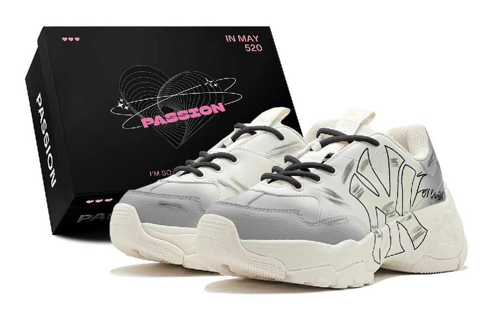 MLB Big Ball Chunky Romantic Treatment, Modern Phantom Low Top Chunky Sneakers Unisex Gray Black