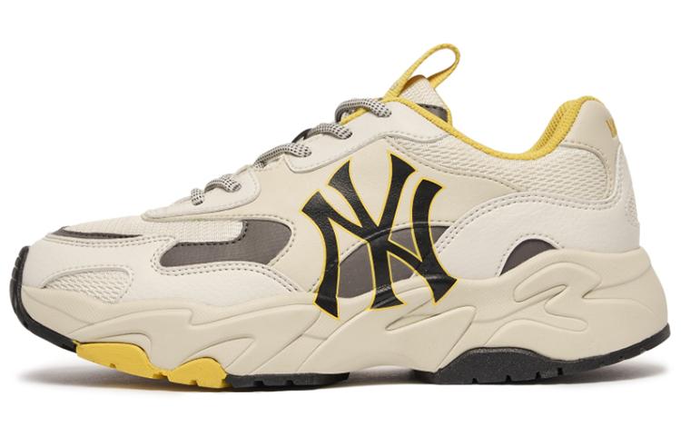 MLB Big Ball Chunky Anti-Slip Wear-Resistant Low-Top Chunky Sneakers Unisex Beige Yellow