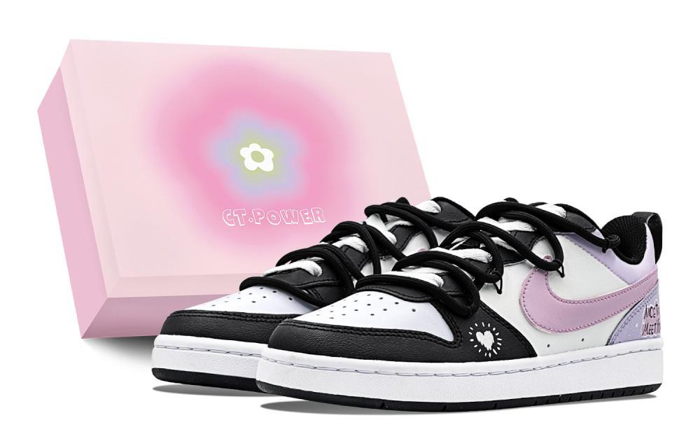 Nike Court Borough Skateboard Shoes Women's Low-Top Purple/Black