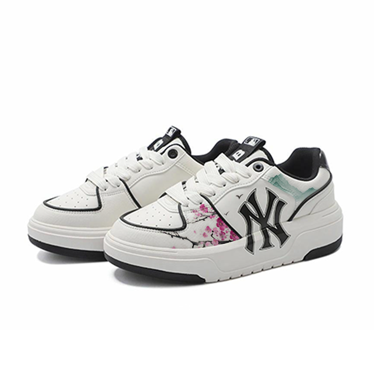 MLB Chunky Liner Skateboard Shoes Unisex Low Top Beige/White
