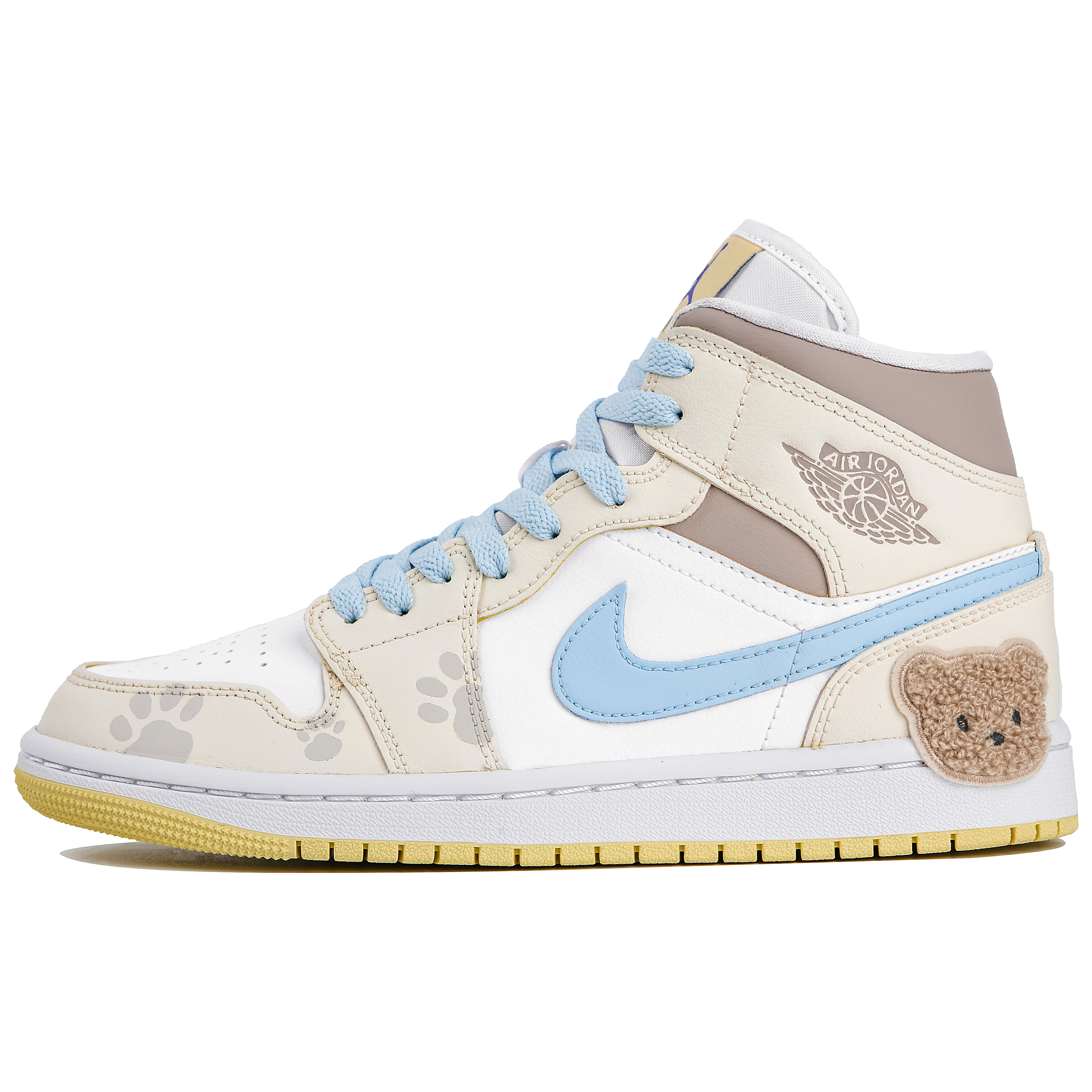Jordan Air Jordan 1 High-Top Vintage Basketball Shoes Women's White Yellow