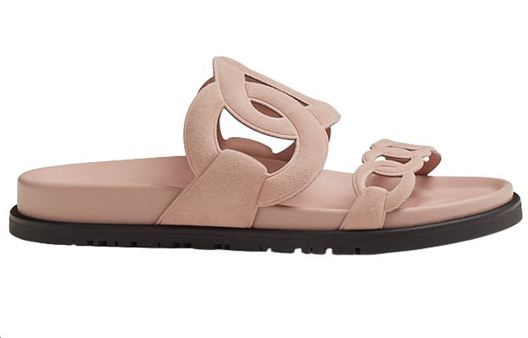 HERMES Quiet Slide Slippers Women's Pink