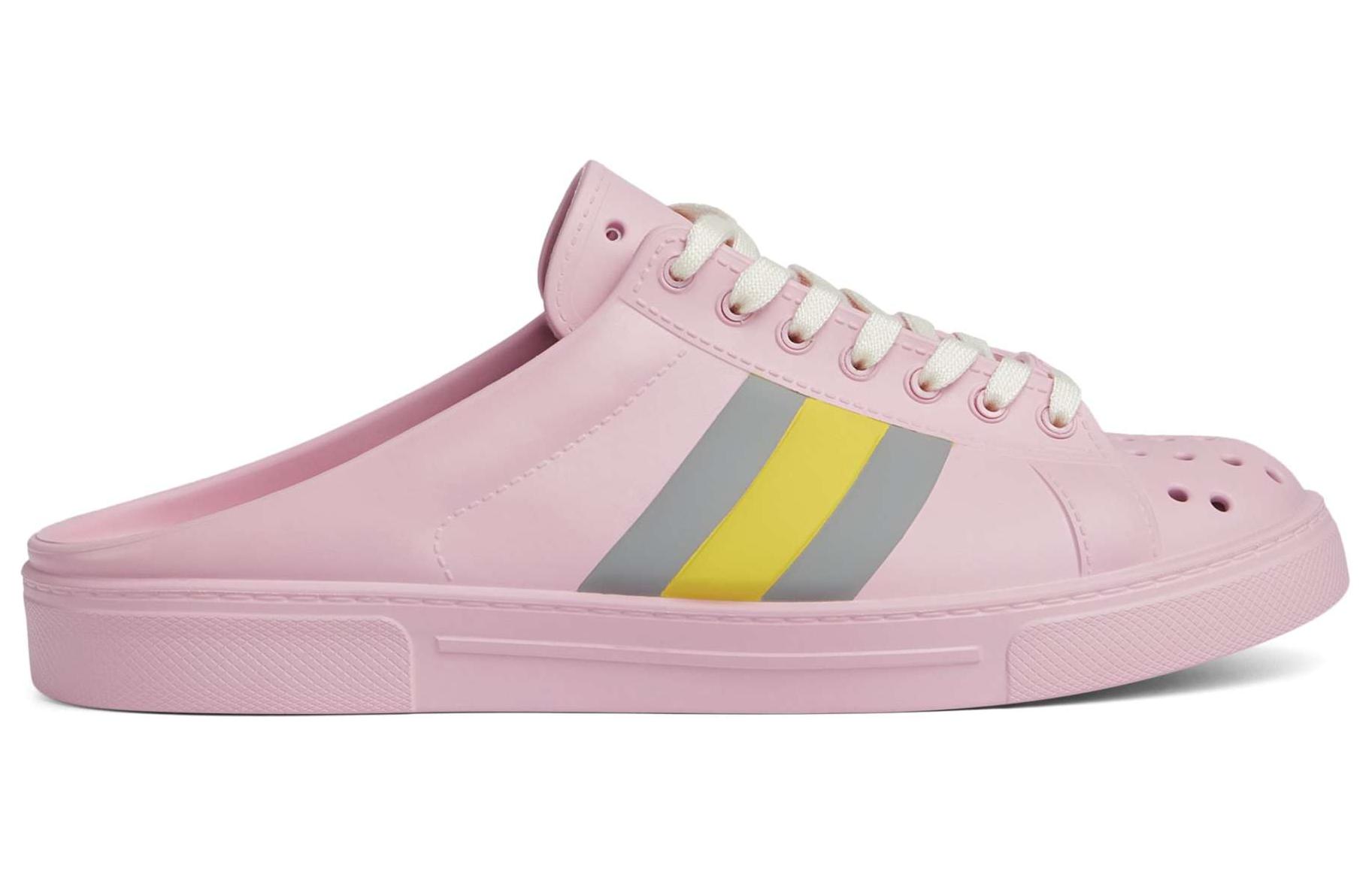 GUCCI ACE Rubber Sole Closed Toe Slippers Women's Pink