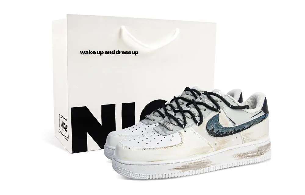 Nike Air Force 1 Abrasion Resistant Low top Skateboard Shoes Unisex White Umber