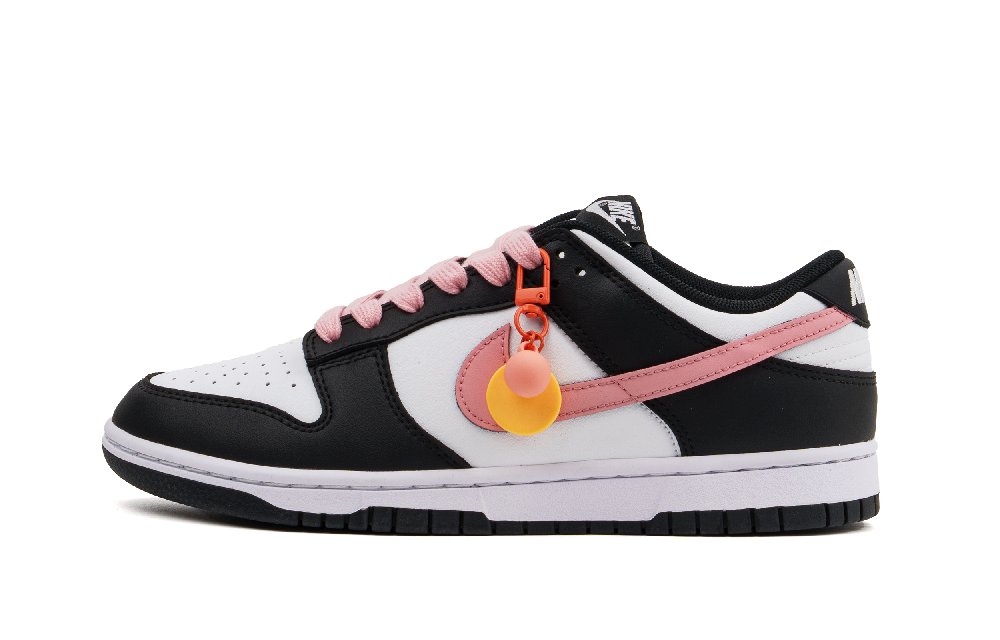 Nike Dunk Cushioning, Wear Resistant Low Top Skateboard Shoes Women's Black White Pink