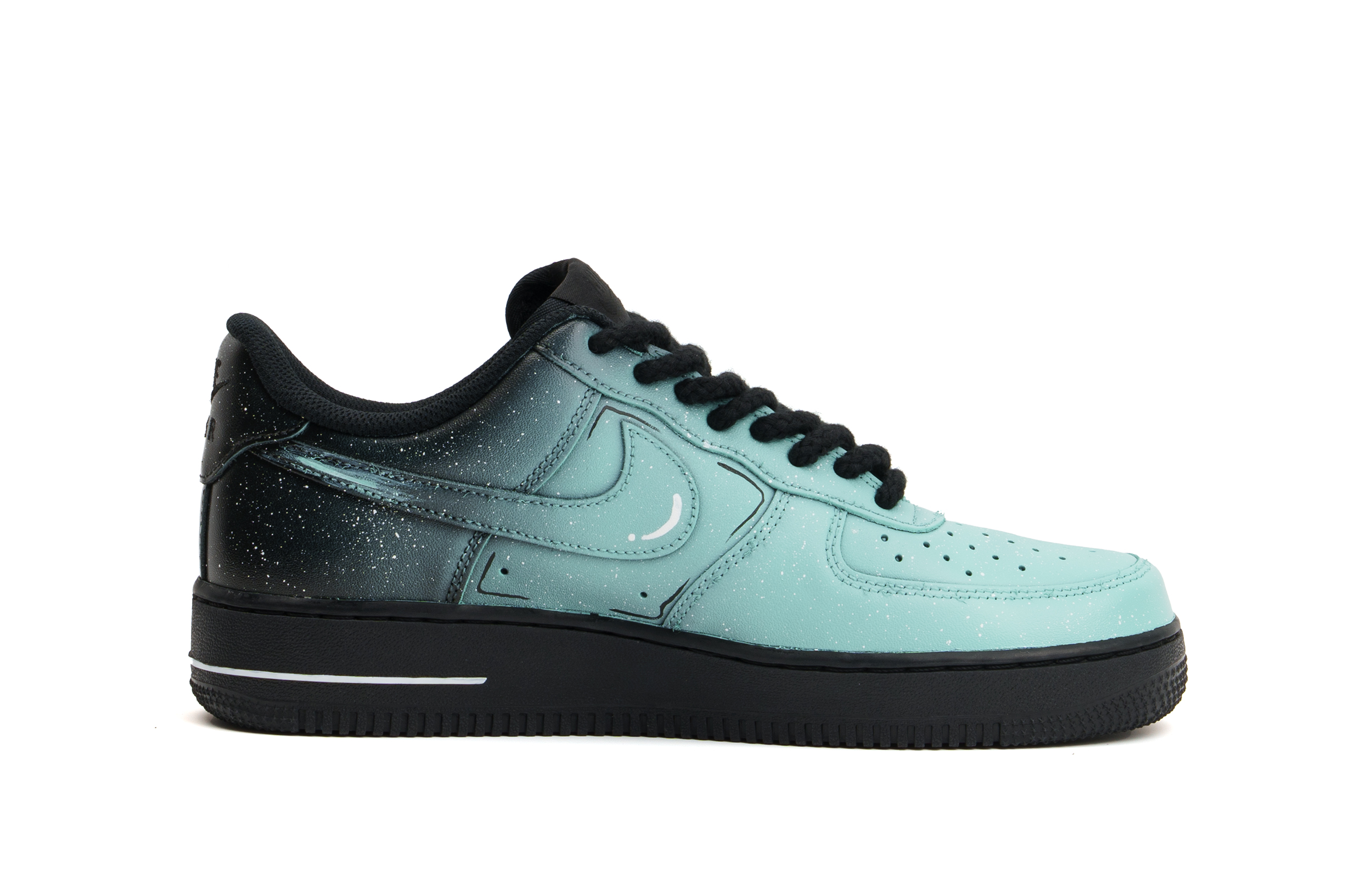 Nike Air Force 1 Cushioning Impact Resistance Low top Skateboard Shoes Unisex Black Green