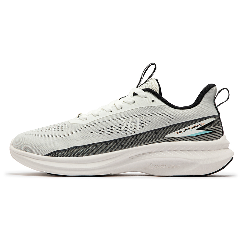 361° Abrasion Resistant Breathable Low Top Casual Running Shoes Men's White Black