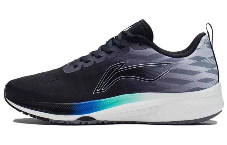 LiNing Red Hare 5 Cushioned Anti-Slip Wear-Resistant Breathable Lightweight Low-Top Running Shoes Black Gray Blue