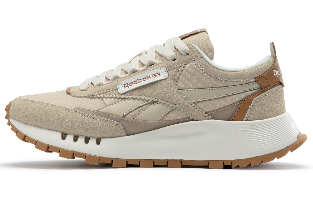 Reebok CL LEGACY W+ Anti-Slip And Wear-Resistant Height Increasing Low-Top Running Shoes Unisex Beige