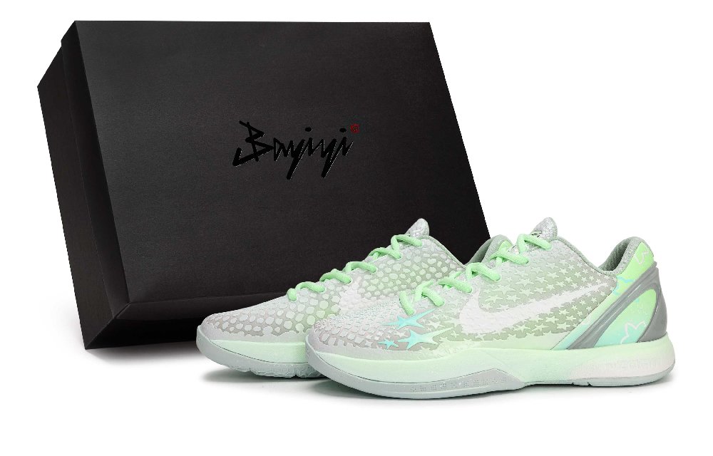 Nike Zoom Kobe 6 Basketball Shoes Men Low Top White/Green/Blue