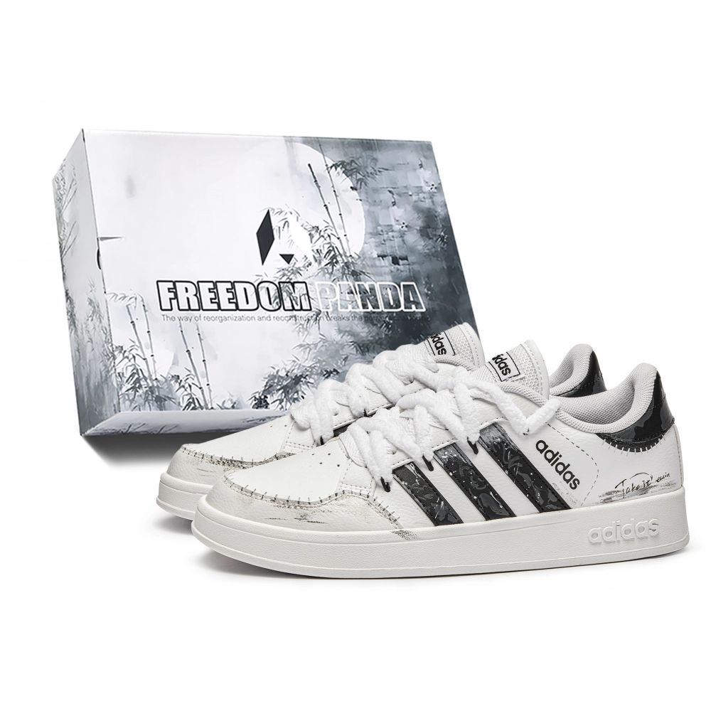 Adidas Neo Breaknet Black Pattern Cushioning Low top Skateboard Shoes Unisex