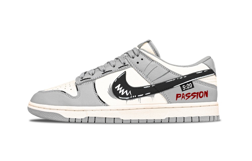 Nike Dunk Iridescent Machine Low Top Skateboard Shoes Men's Black White Gray