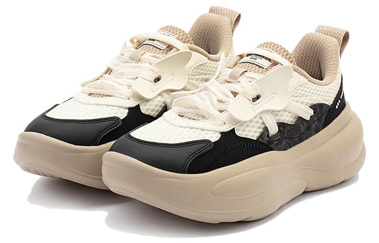 361° Anti-Slip Wear-Resistant Low-Top Chunky Sneakers Women's Beige Black