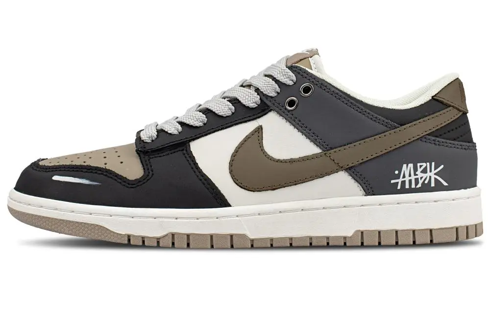 Nike Dunk Slip Resistant Low Top Skateboard Shoes Unisex Beige Black