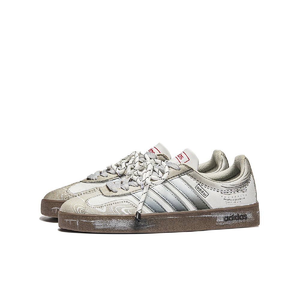 Adidas Neo VL Court 2.0 Da Vinci, Concrete Gray Anti Slip Wear Resistant Low Top Skateboard Shoes Unisex Gray Brown