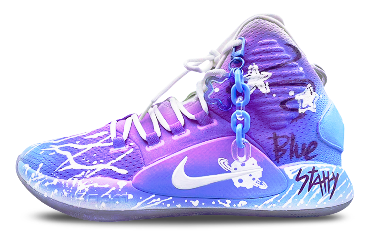 Nike Hyperdunk X Wear-Resistant Slip-Resistant High-Top Performance Basketball Shoes Men's Blue Purple
