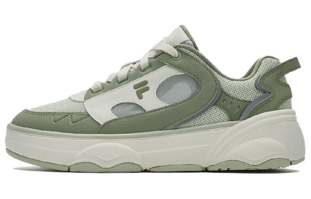 FILA FUSION WINDROUND Cushioned Impact Resistance Wear-Resistant Low-Top Skateboard Shoes Women's Green White