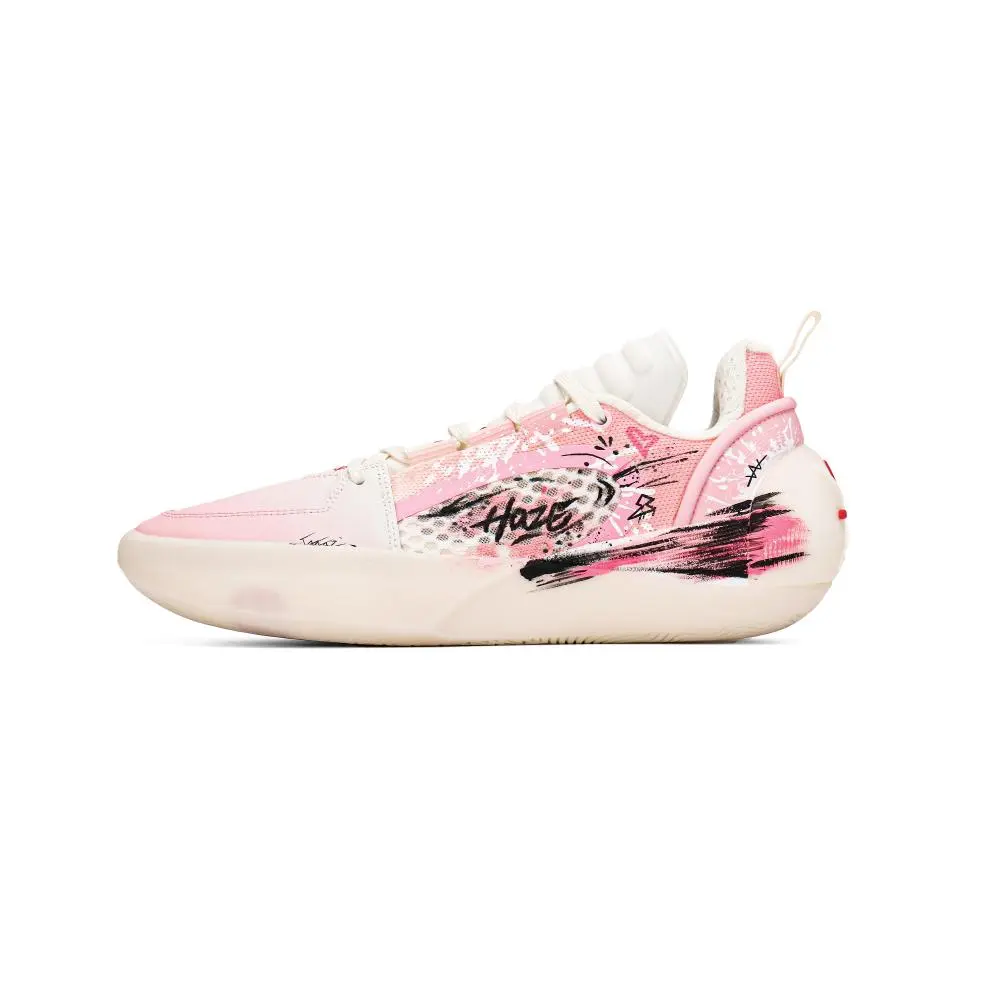 LiNing All City 12 Encore Shock Absorbers Slip Resistant Abrasion Resistant Low top Basketball Shoes Men's Pink White