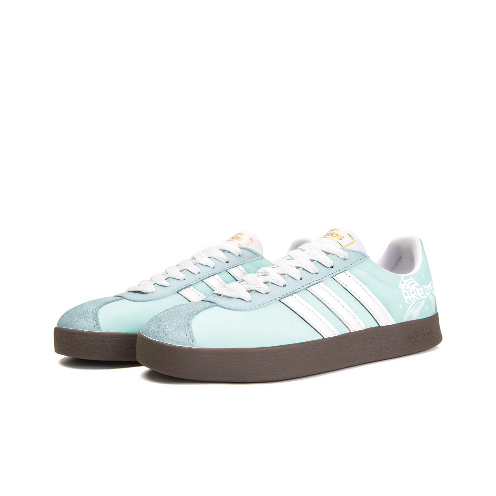 Adidas Neo VL Court 2.0 Abrasion Resistant Low Top Skateboard Shoes Unisex Cyan White