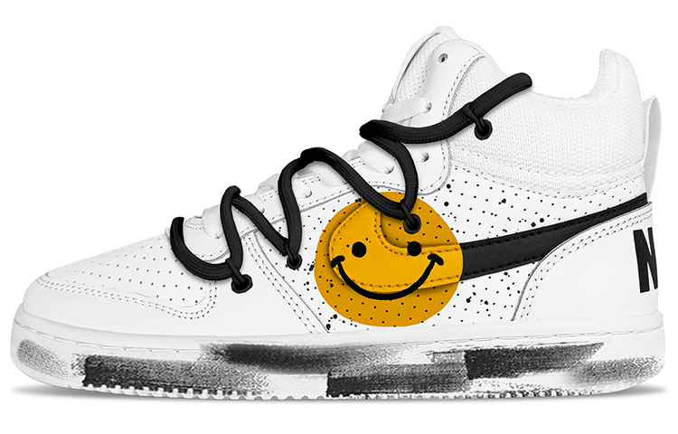 Nike Court Borough Low Mid top Skateboard Shoes Men's Black White