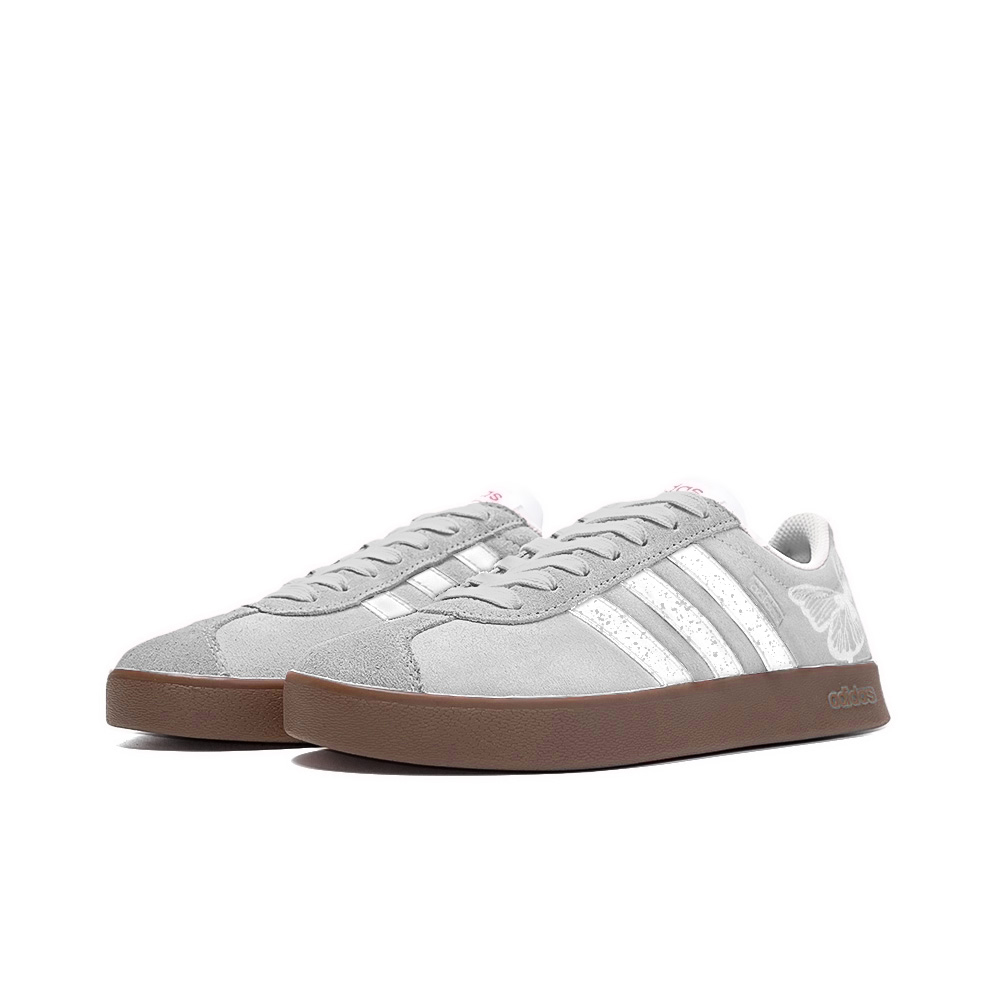 Adidas Neo Anti Slip Wear Resistant Low Top Skateboard Shoes Unisex Gray White