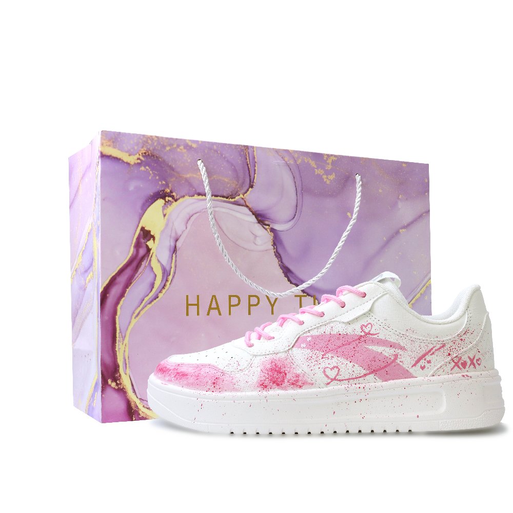Anta Relaxed Wear resistant And Lightweight Low Top Skateboard Shoes Men's White Pink