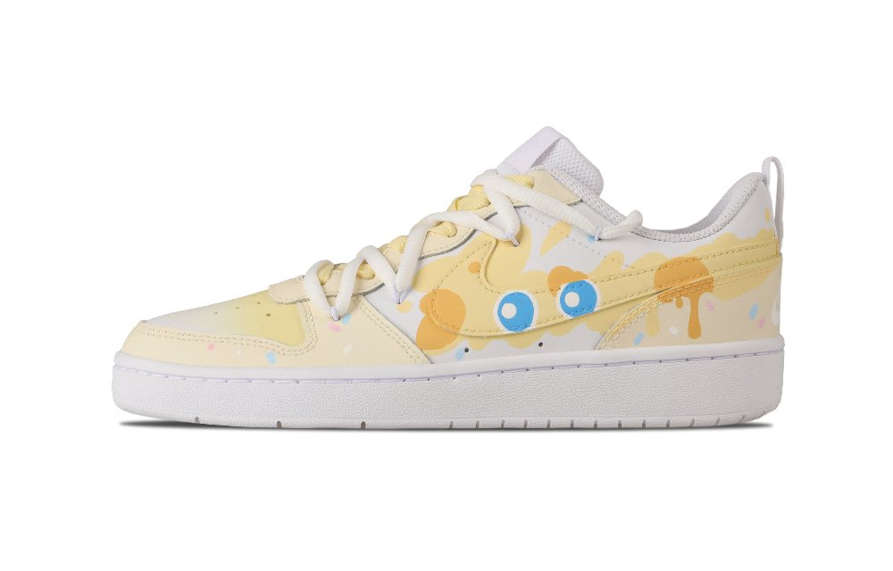 Nike Court Vision 1 Cream Cheeses Abrasion Resistant Low Top Skateboard Shoes Unisex Yellow