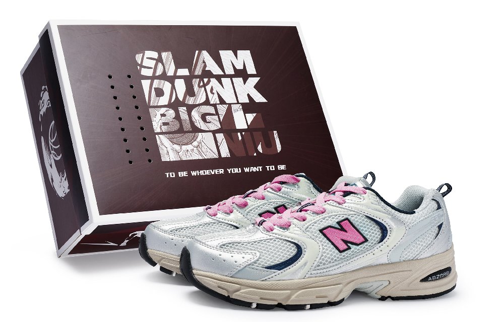 New Balance NB 530 Shock Absorbers Slip Resistant Breathable Low Top Running Shoes Unisex Gray Silver Rose Red