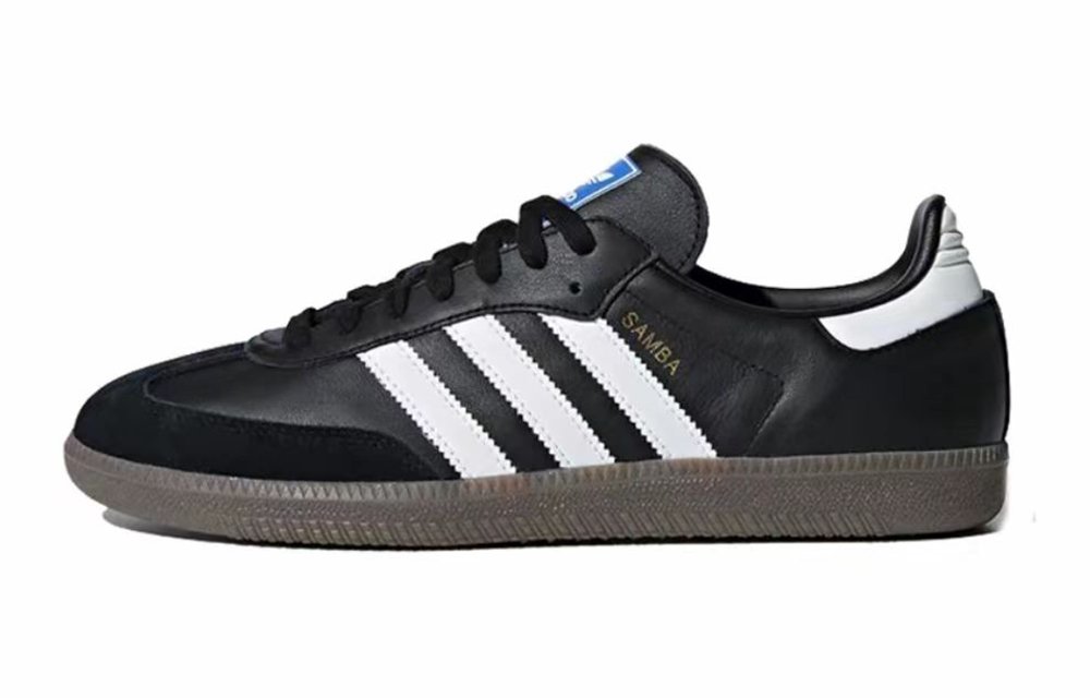Adidas Originals SAMBA OG Slip Resistant Low Top Skateboard Shoes Unisex Black Silver