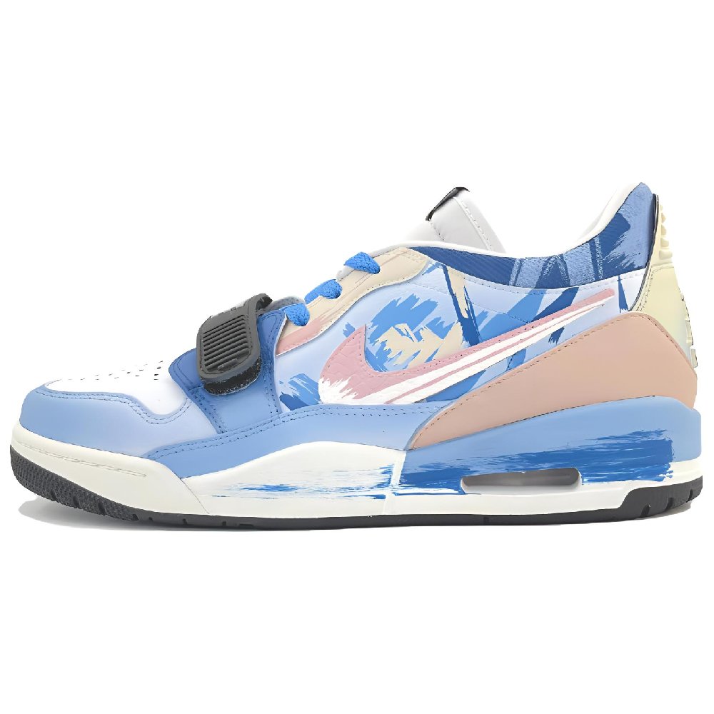 Jordan Legacy 312 Heart Entry Ticket Heartfelt Moment 520 Graffiti Versatile Trendy Low-Top Vintage Men's Blue