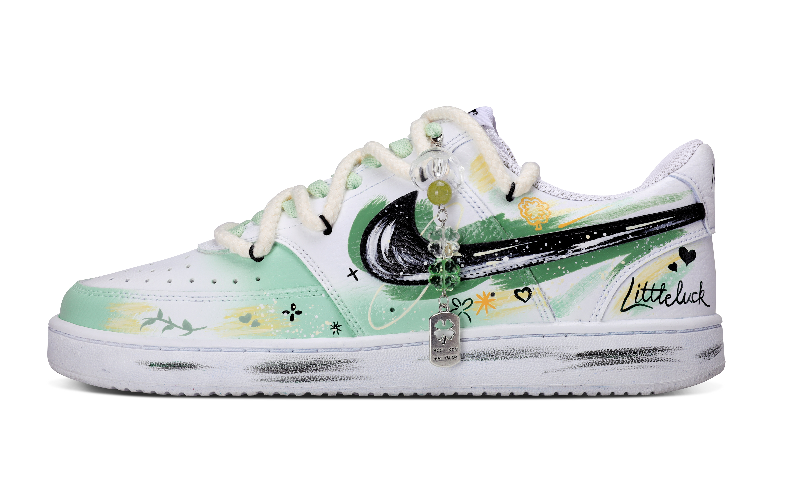 Nike Court Vision 1 Slip Resistant Abrasion Resistant Low top Skateboard Shoes Unisex White Green купить в интернет-магазине Yoocart с быстрой доставкой по России.