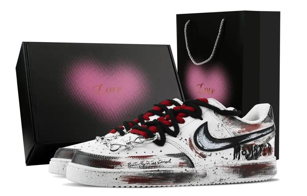 Nike Court Vision 1 Gothic Thorn Abrasion Resistant Slip Resistant Low top Skateboard Shoes Men's