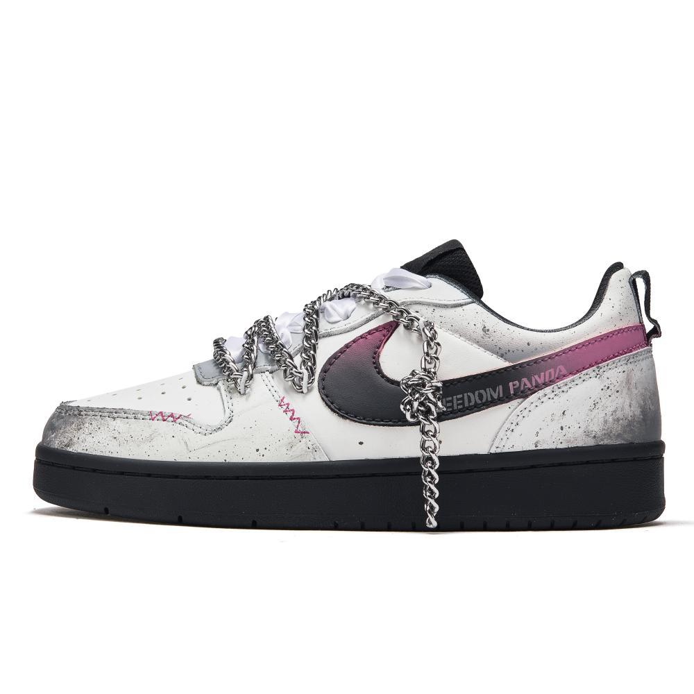 Nike Court Borough Skateboard Shoes Women's Low-Top Gray/Pink
