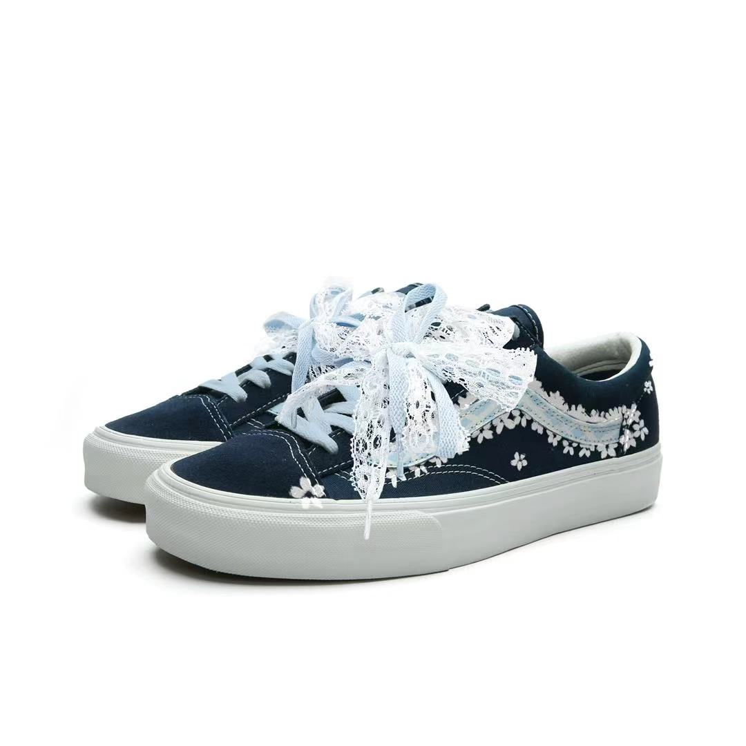 Vans Style 36 Abrasion Resistant Low top Skateboard Shoes Unisex Blue White купить в интернет-магазине Yoocart с быстрой доставкой по России.