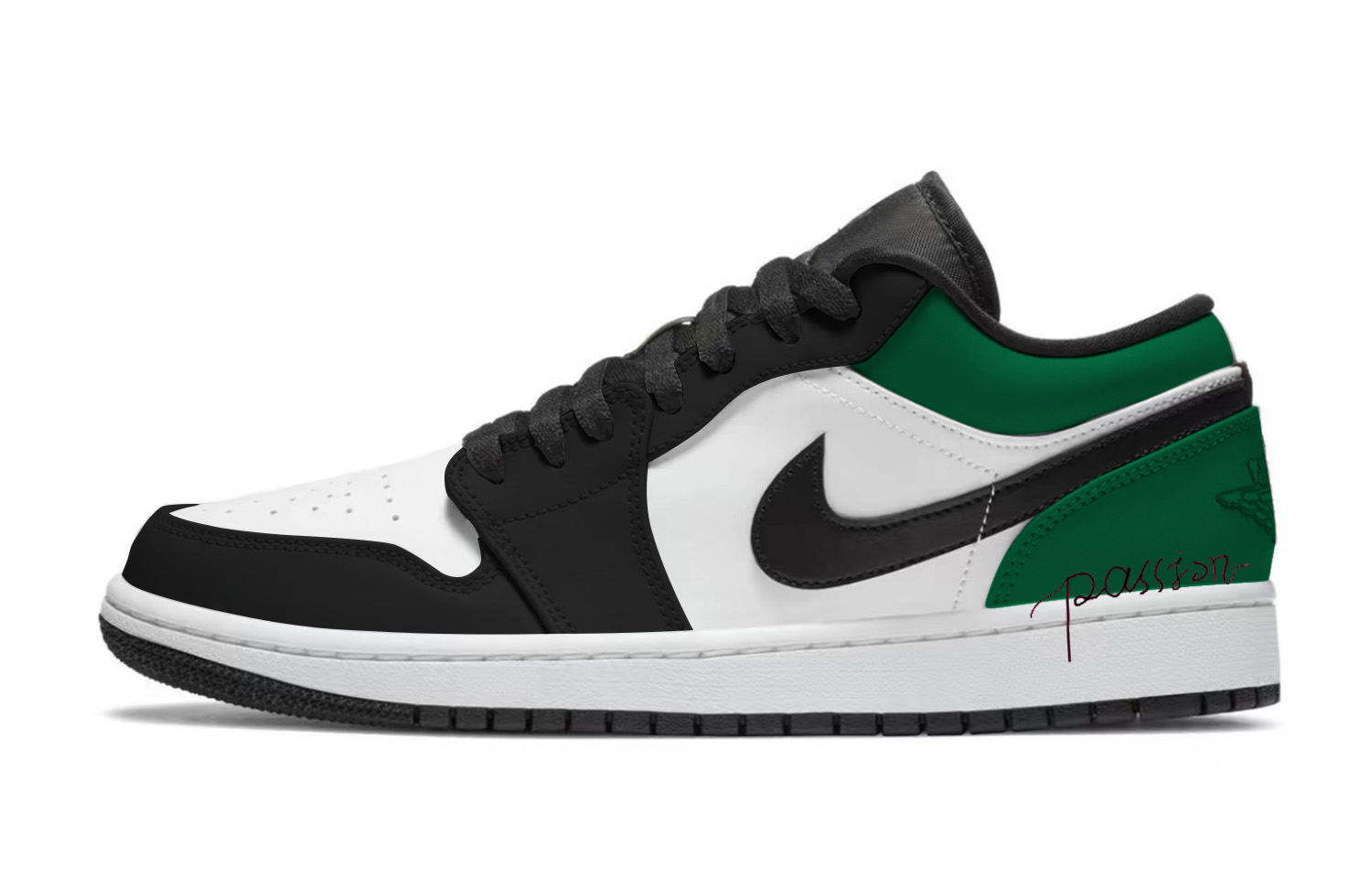 Jordan Air Jordan 1 Green Toe Vintage Basketball Shoes Unisex Black Green
