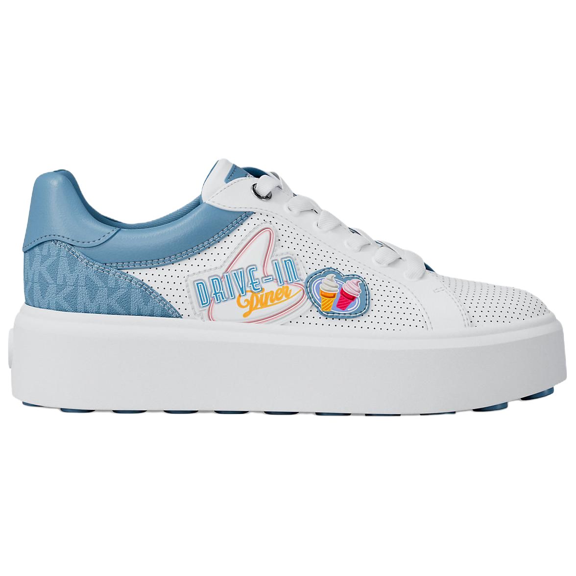 MICHAEL KORS Romey Low top Skateboard Shoes Women's White Blue
