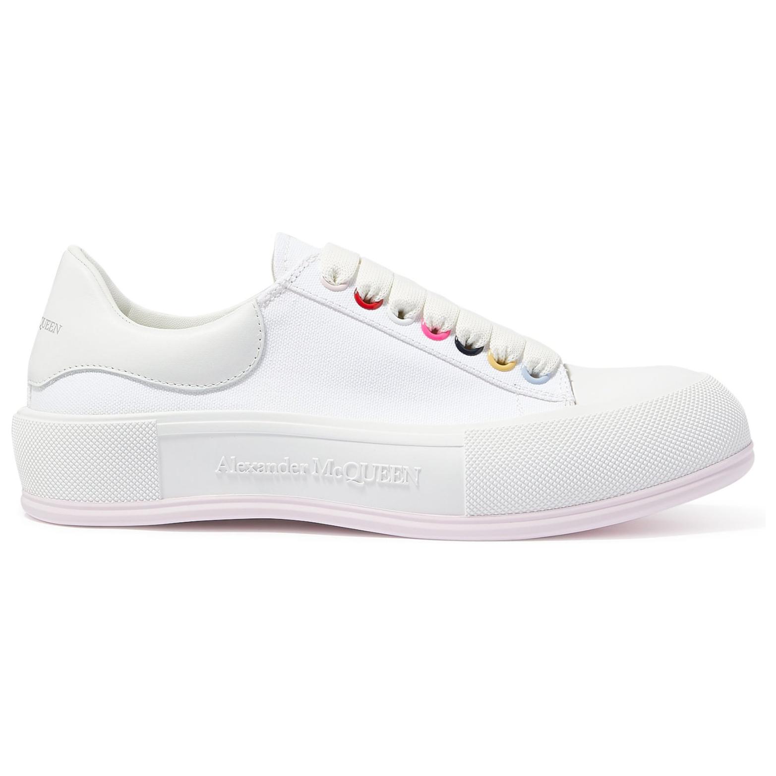 Alexander McQueen Deck Skate Plimsoll Lace Up White Multi Women's купить в интернет-магазине Yoocart с быстрой доставкой по России.
