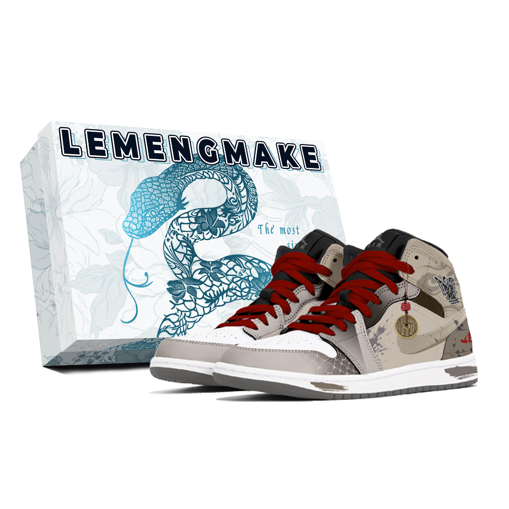 Jordan Air Jordan 1 Joy Lemon Abrasion-Resistant Mid-Top Vintage Basketball Shoes Unisex Brown