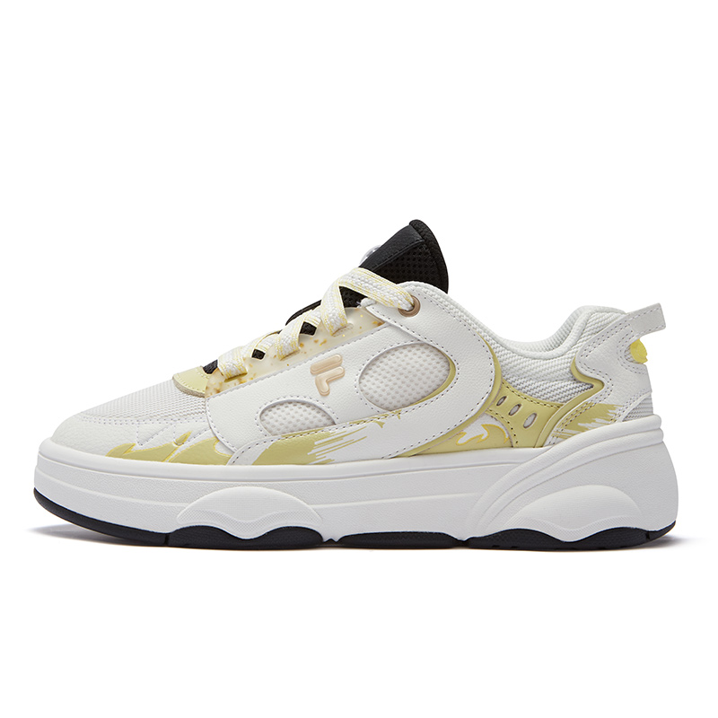 FILA FUSION Skateboard Shoes Women's Low-Top Snow White/Black