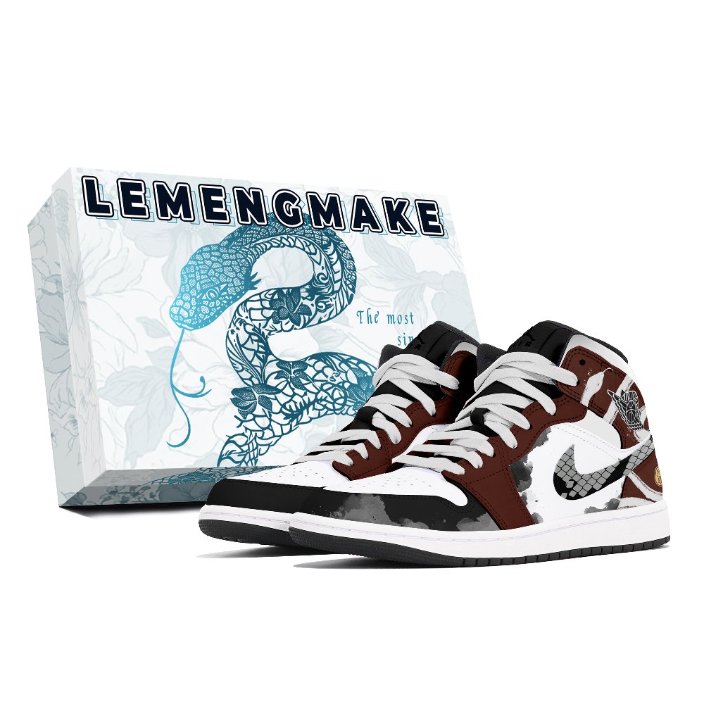 Jordan Air Jordan 1 Abrasion-Resistant Mid-Top Vintage Basketball Shoes Unisex White Red