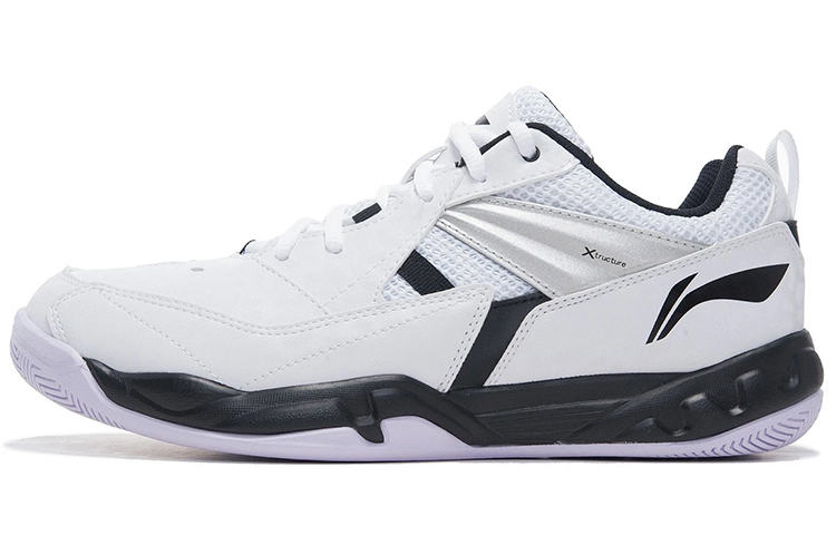 LiNing Koba Shock Absorbers Slip Resistant Abrasion Resistant Breathable Low top Badminton Shoes Men's White Black