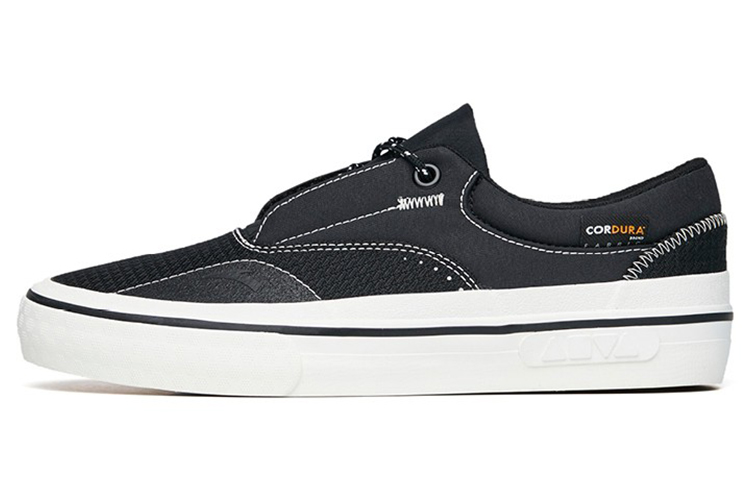 Anta Qian Xing Wear-Resistant Low-Top Skateboard Shoes Women's Black White Lace-Up Version